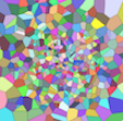 Un diagrama de Voronoi hecho en vispy.